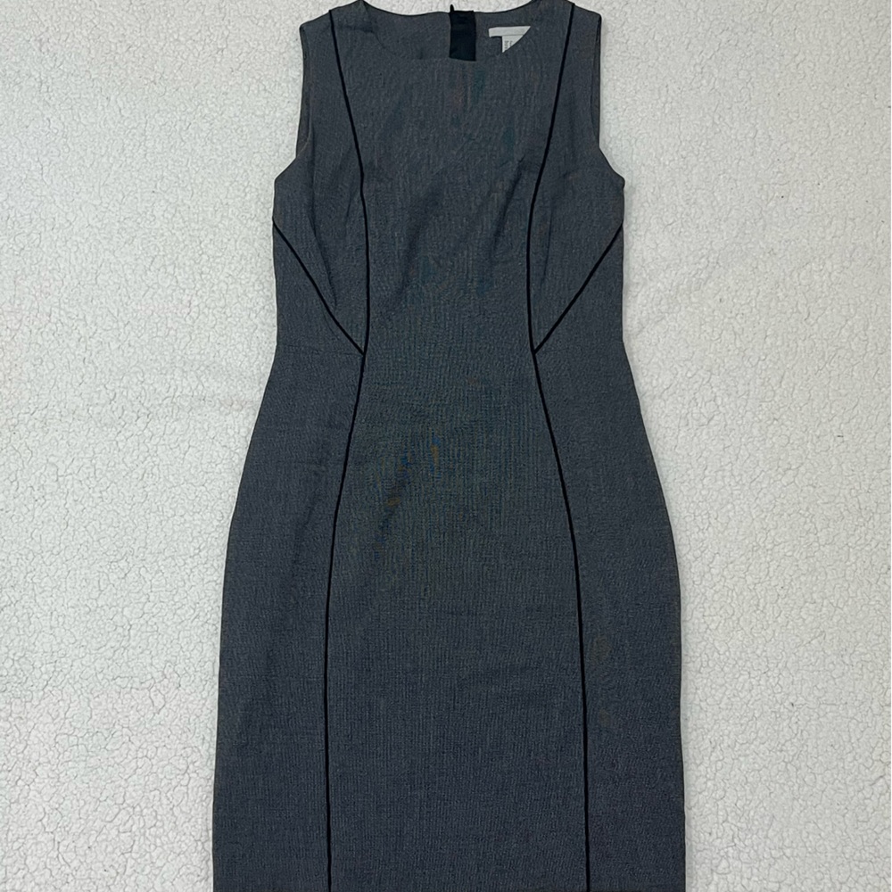 H&M Business Grey and Black Piping Dress